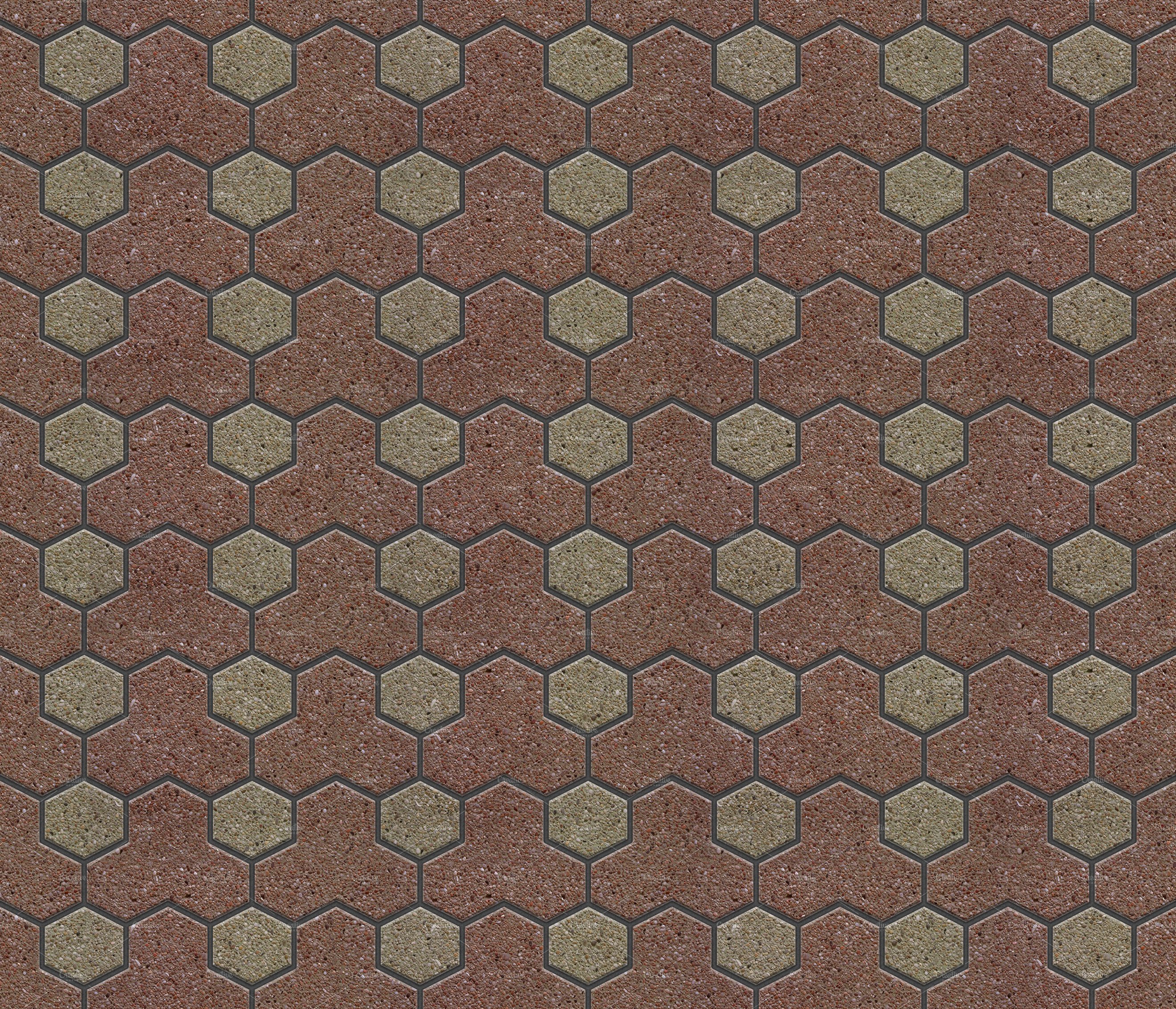 Trihex pavers seamless texture set preview image.