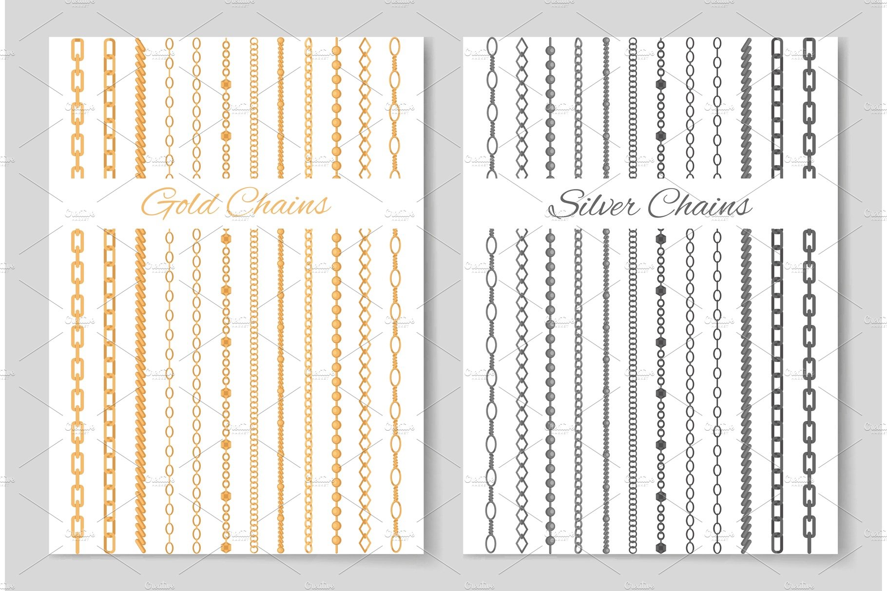 Silver and Gold Chains Promotional Posters Set cover image.