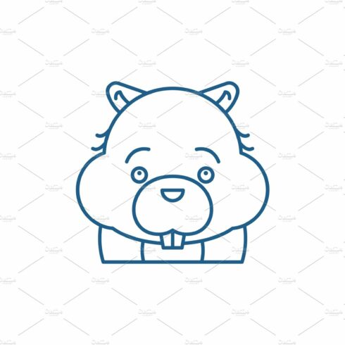 Funny beaver line icon concept cover image.