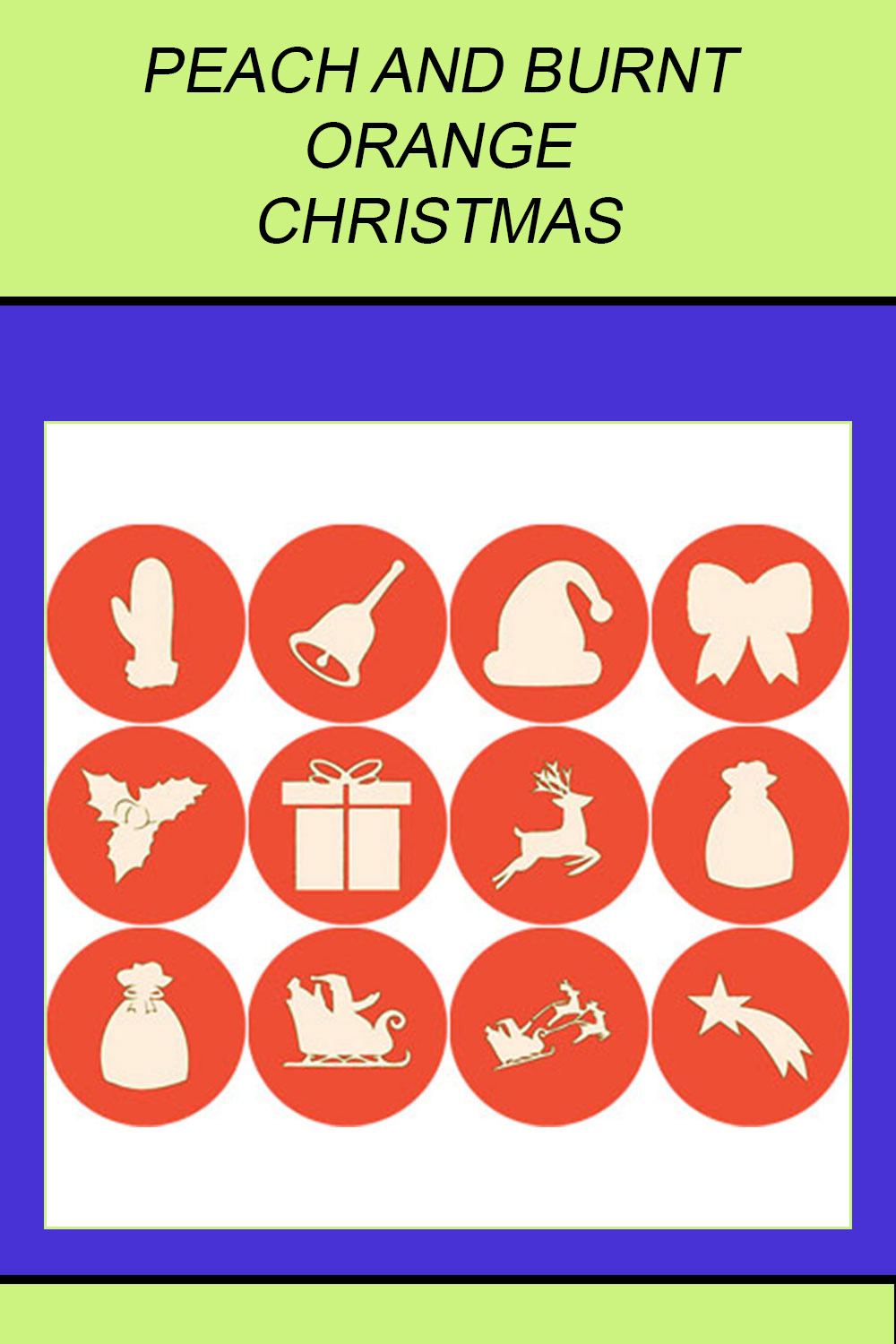 PEACH AND BURNT ORANGE CHRISTMAS ROUND ICONS pinterest preview image.