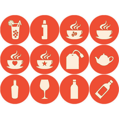 PEACH AND BURNT ORANGE DRINK ROUND ICONS cover image.