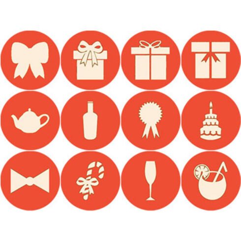 PEACH AND BURNT ORANGE FESTIVE ROUND ICONS cover image.