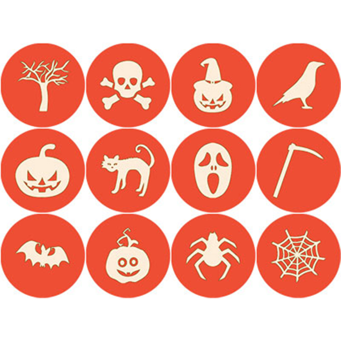 PEACH AND BURNT ORANGE HALLOWEEN ROUND ICONS cover image.