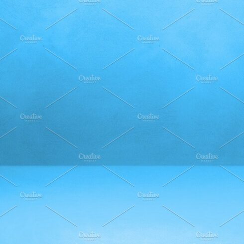 Empty blue concrete interior background banner cover image.