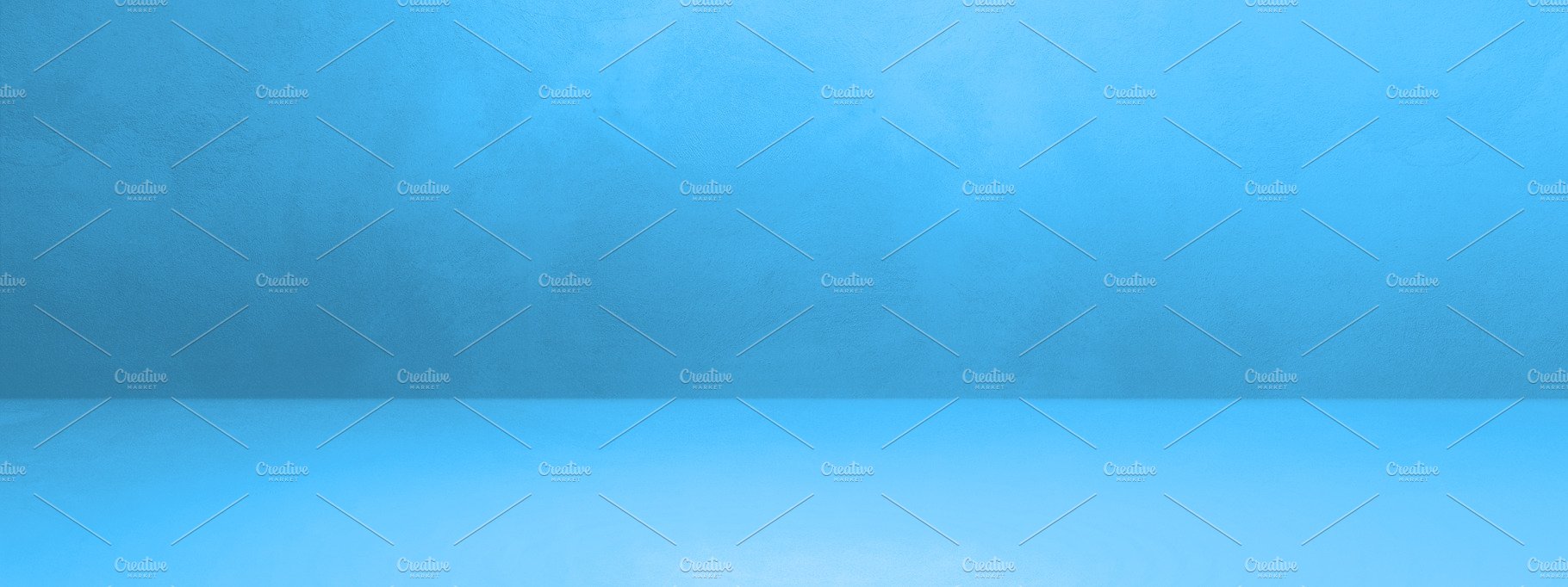 Empty blue concrete interior background banner cover image.