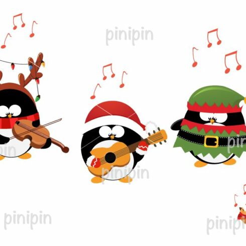 Penguins Playing Music With Costumes cover image.