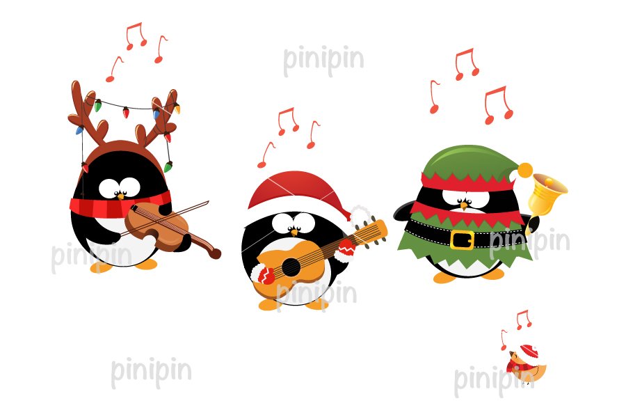 Penguins Playing Music With Costumes cover image.