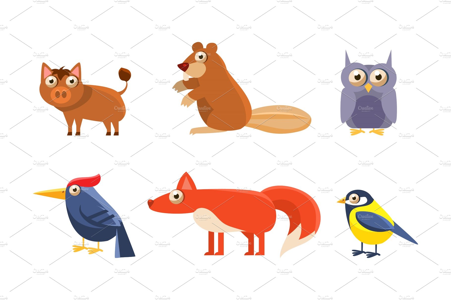 Collection of wild forest animals cover image.