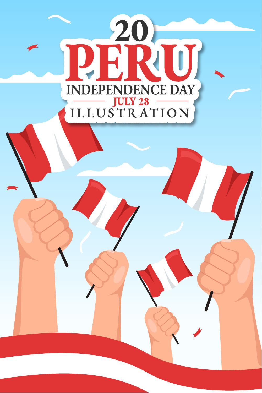 20 Peru Independence Day Illustration pinterest preview image.