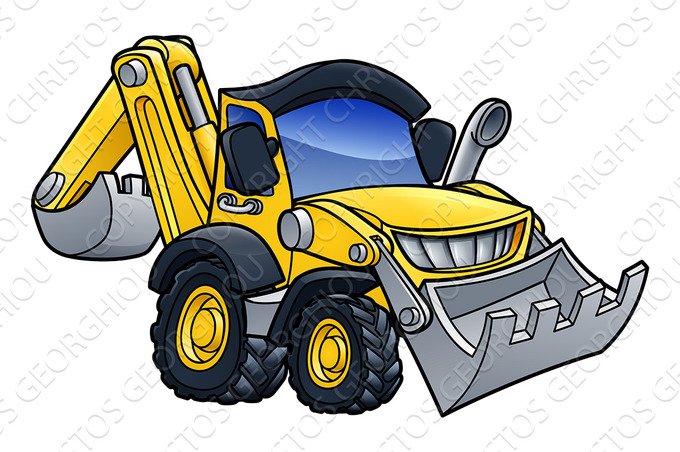 Digger Bulldozer Cartoon cover image.