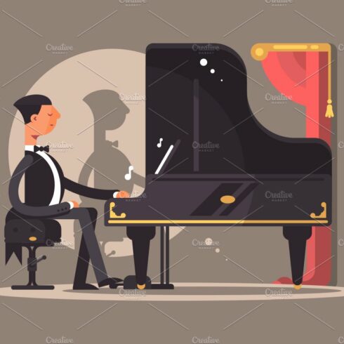 Pianist performs at concert cover image.