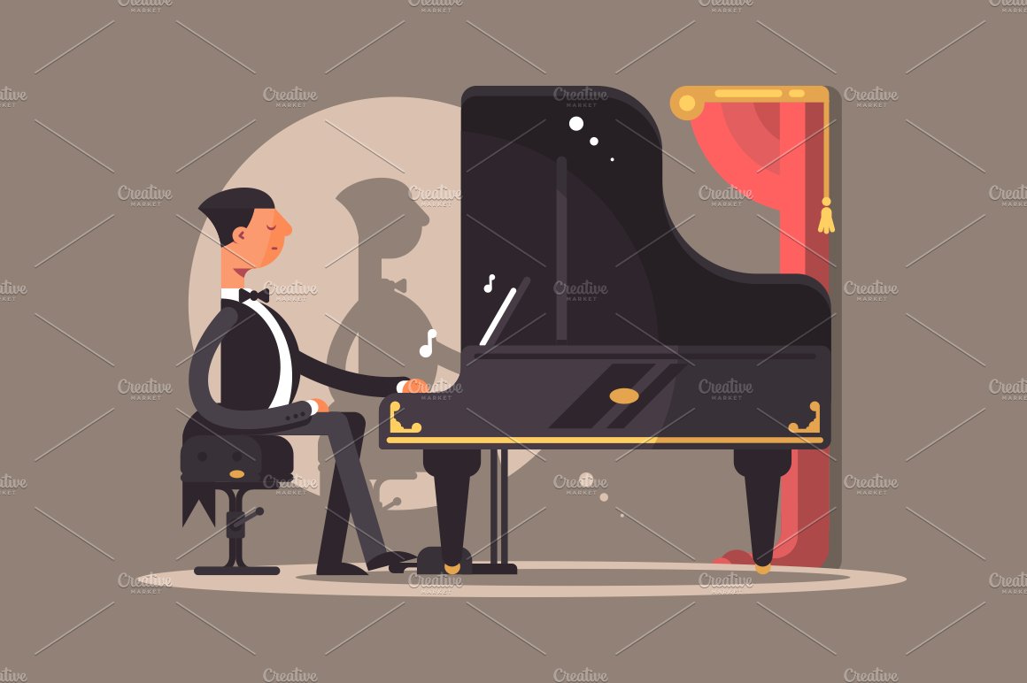 Pianist performs at concert cover image.