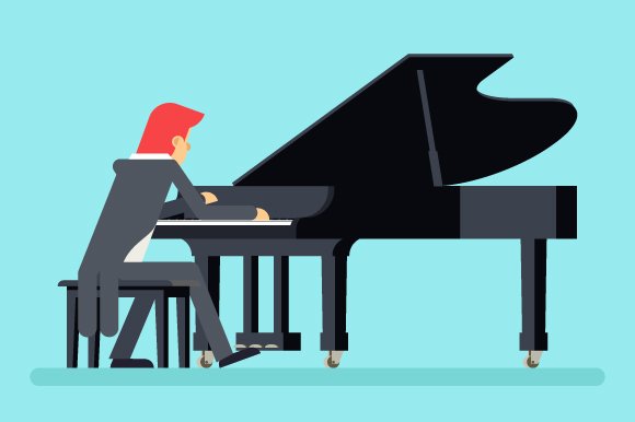 Pianist Grand Piano Player Character cover image.