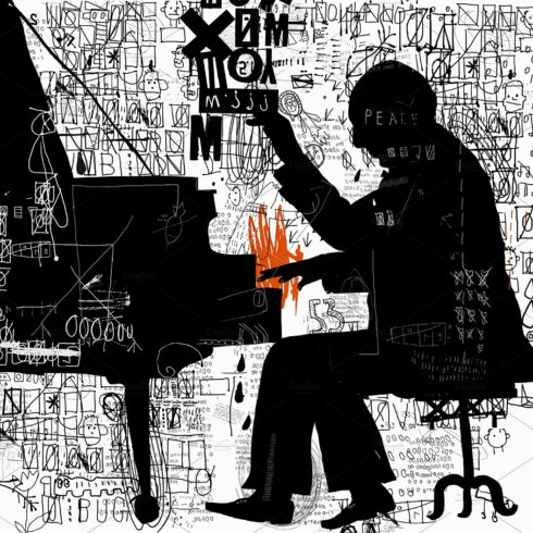 Man playing the piano cover image.