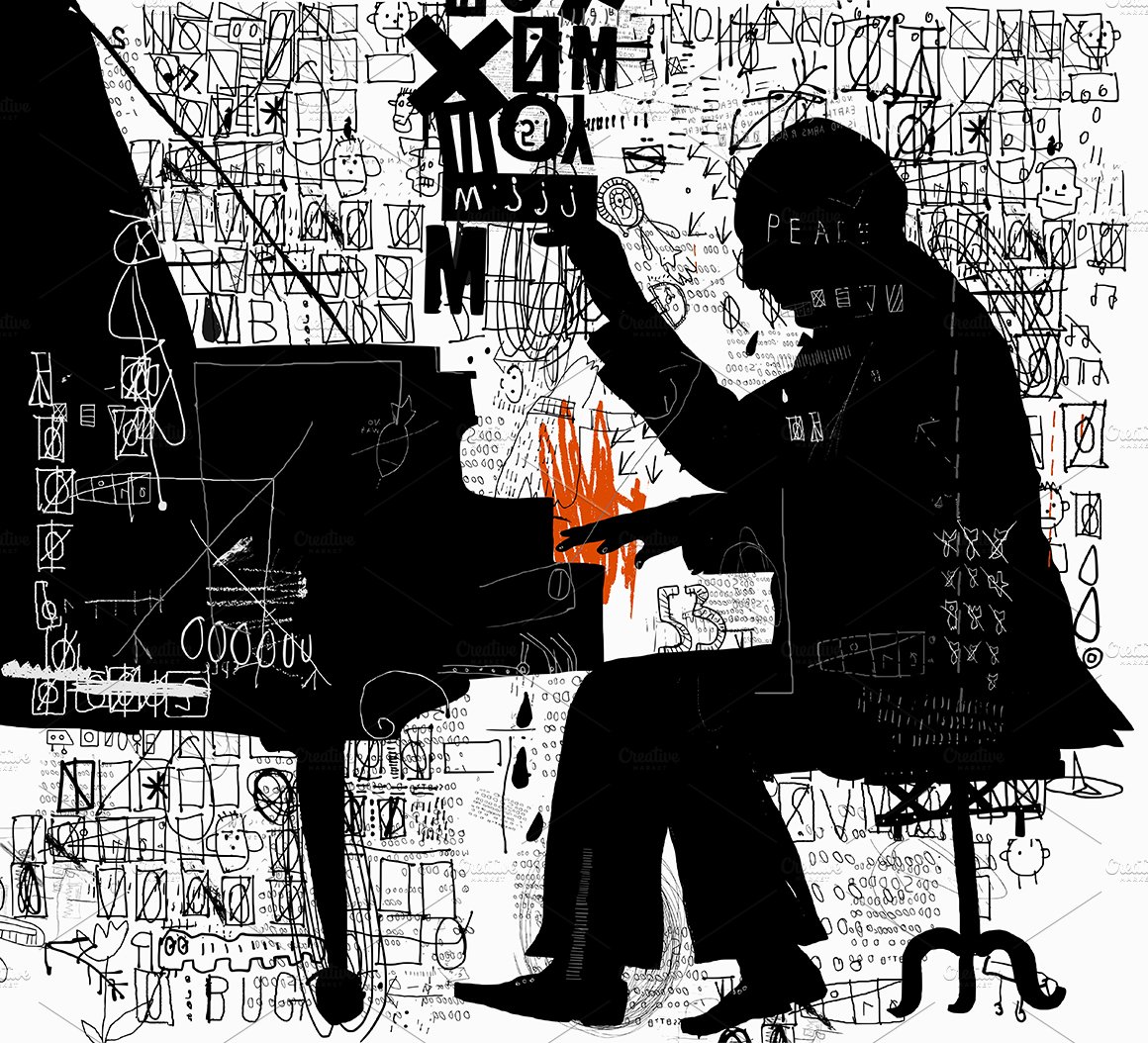 Man playing the piano cover image.