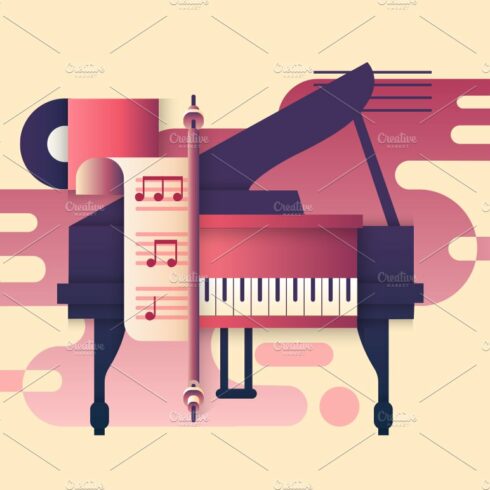 Piano design flat cover image.