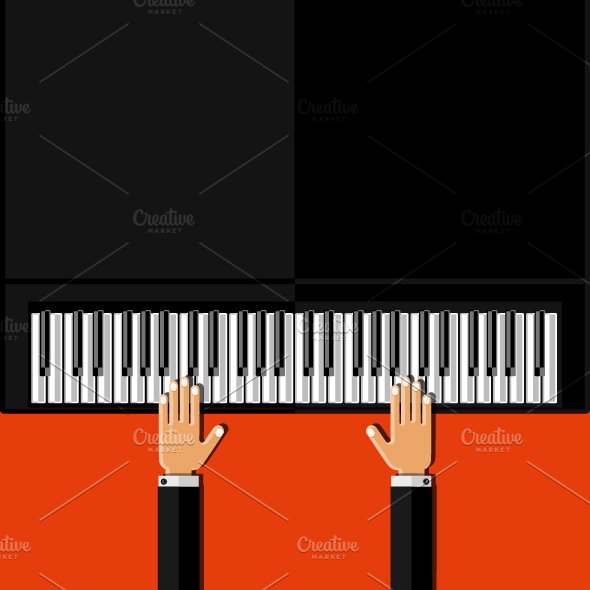 Hands playing the piano preview image.