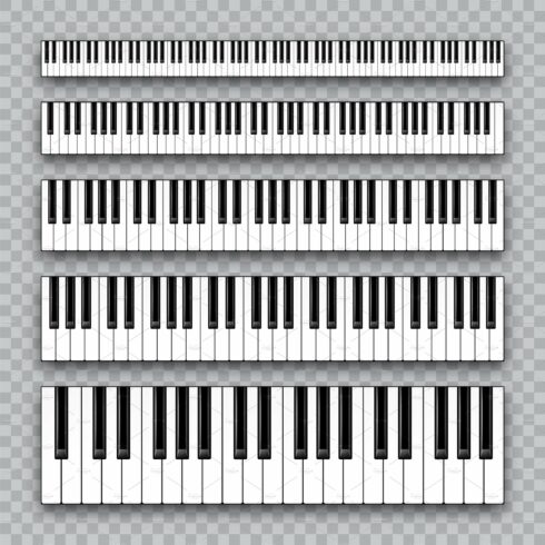 Realistic piano keys collection cover image.