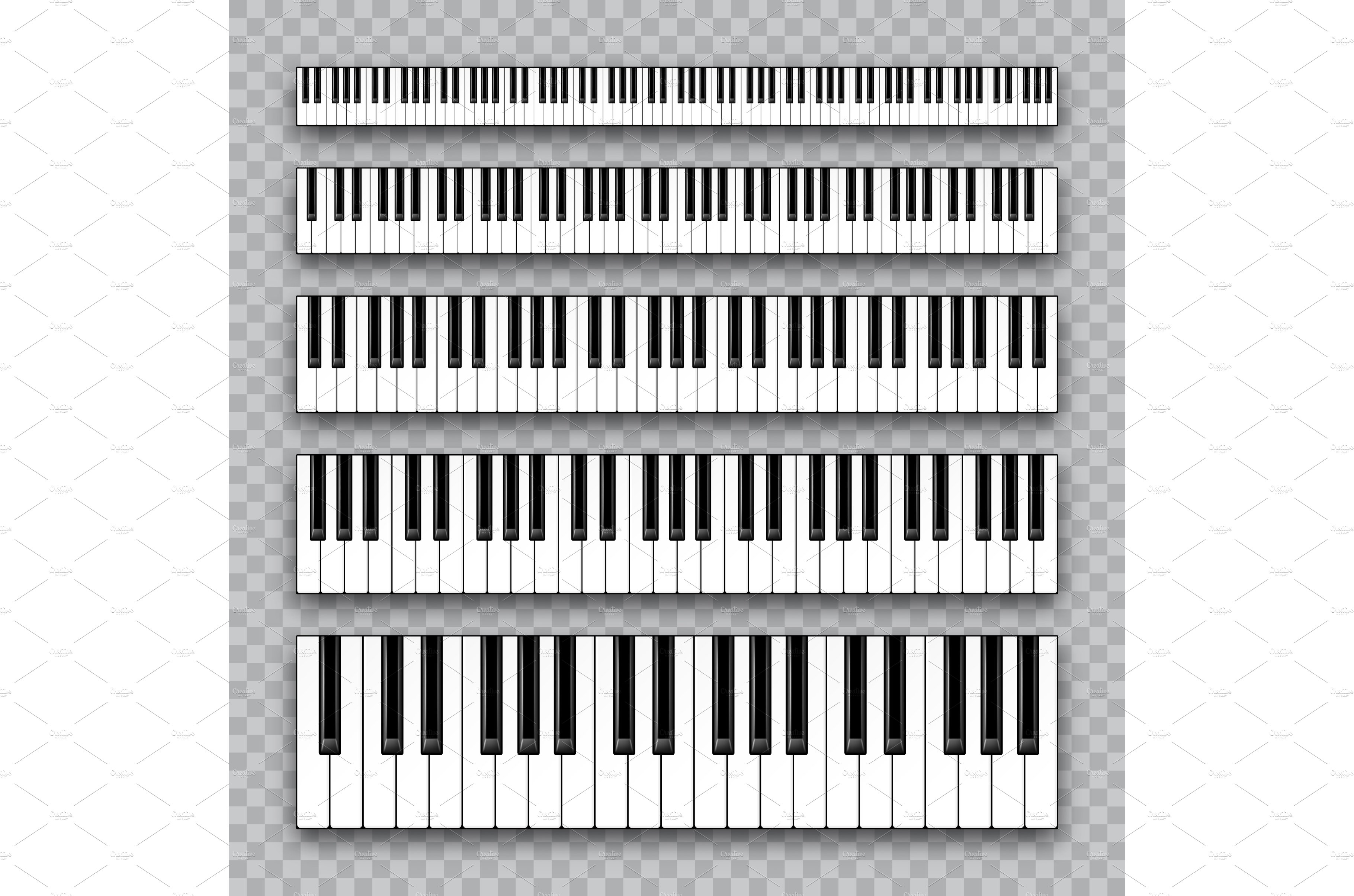 Realistic piano keys collection cover image.