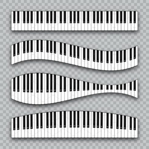 Realistic piano keys collection cover image.