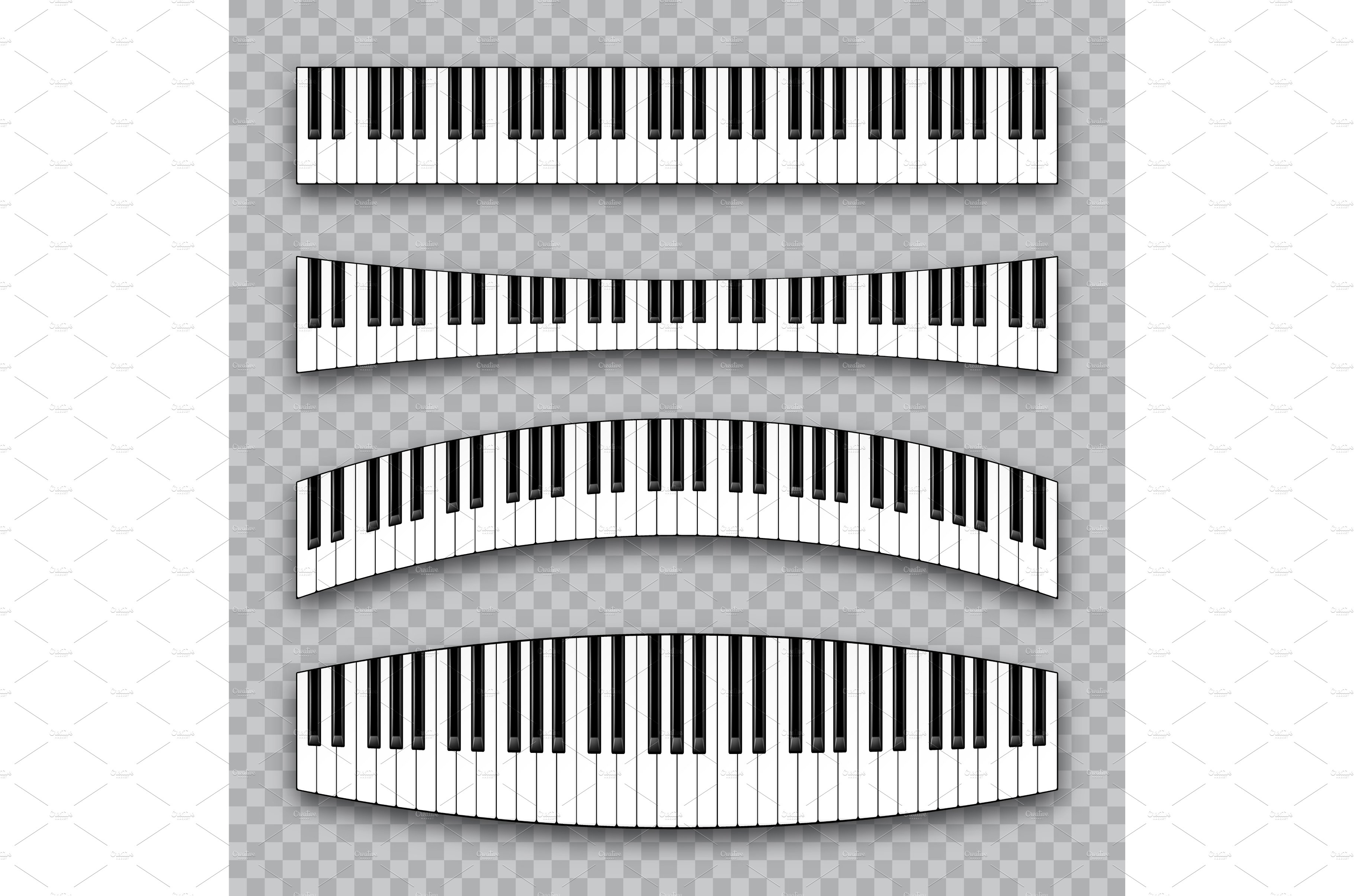 Realistic piano keys collection cover image.