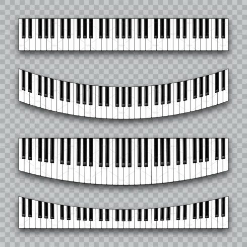 Realistic piano keys collection cover image.