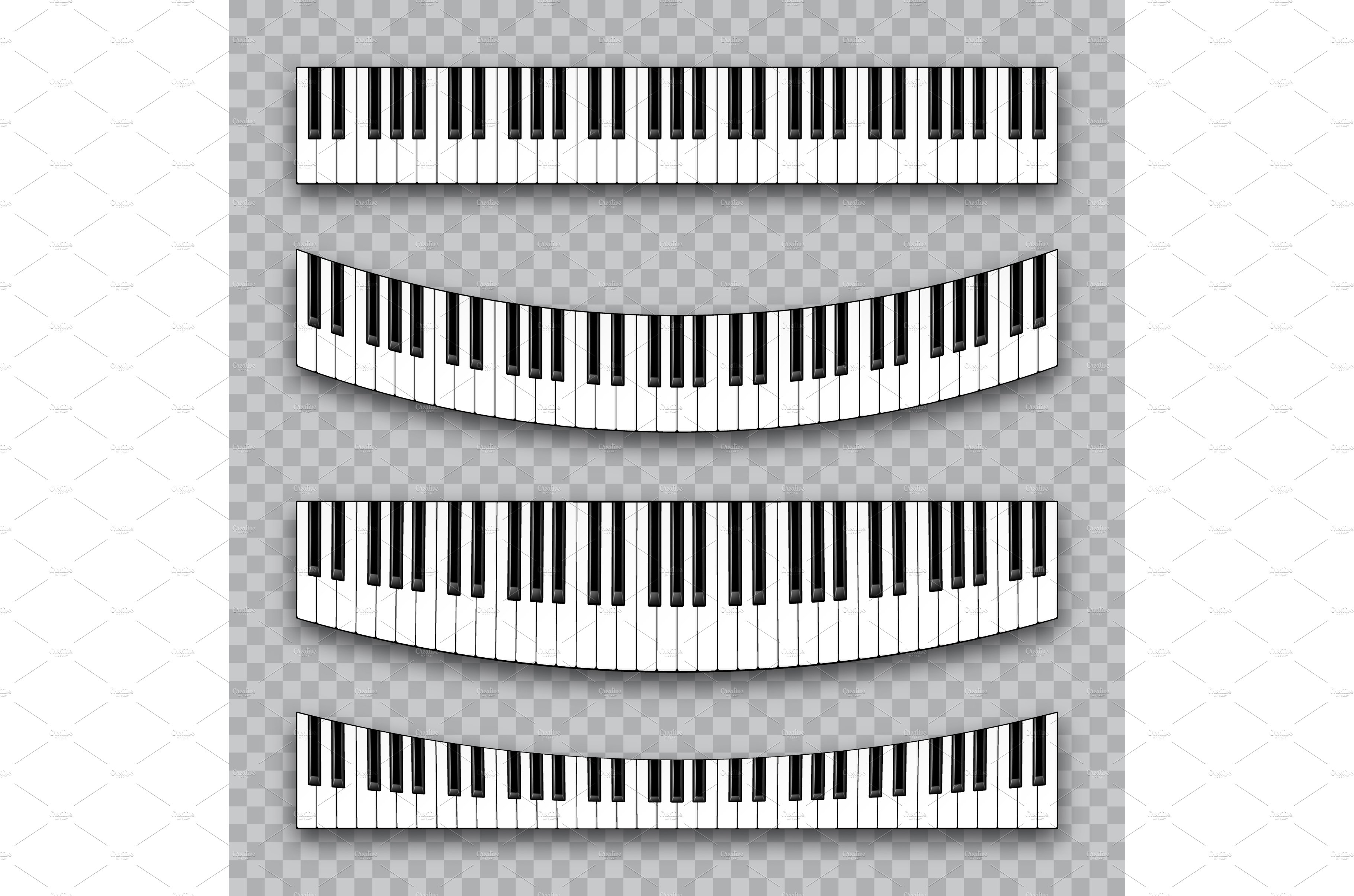 Realistic piano keys collection cover image.