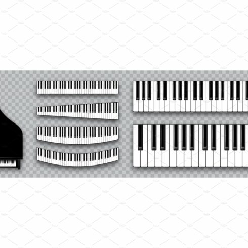 Realistic piano keys collection cover image.