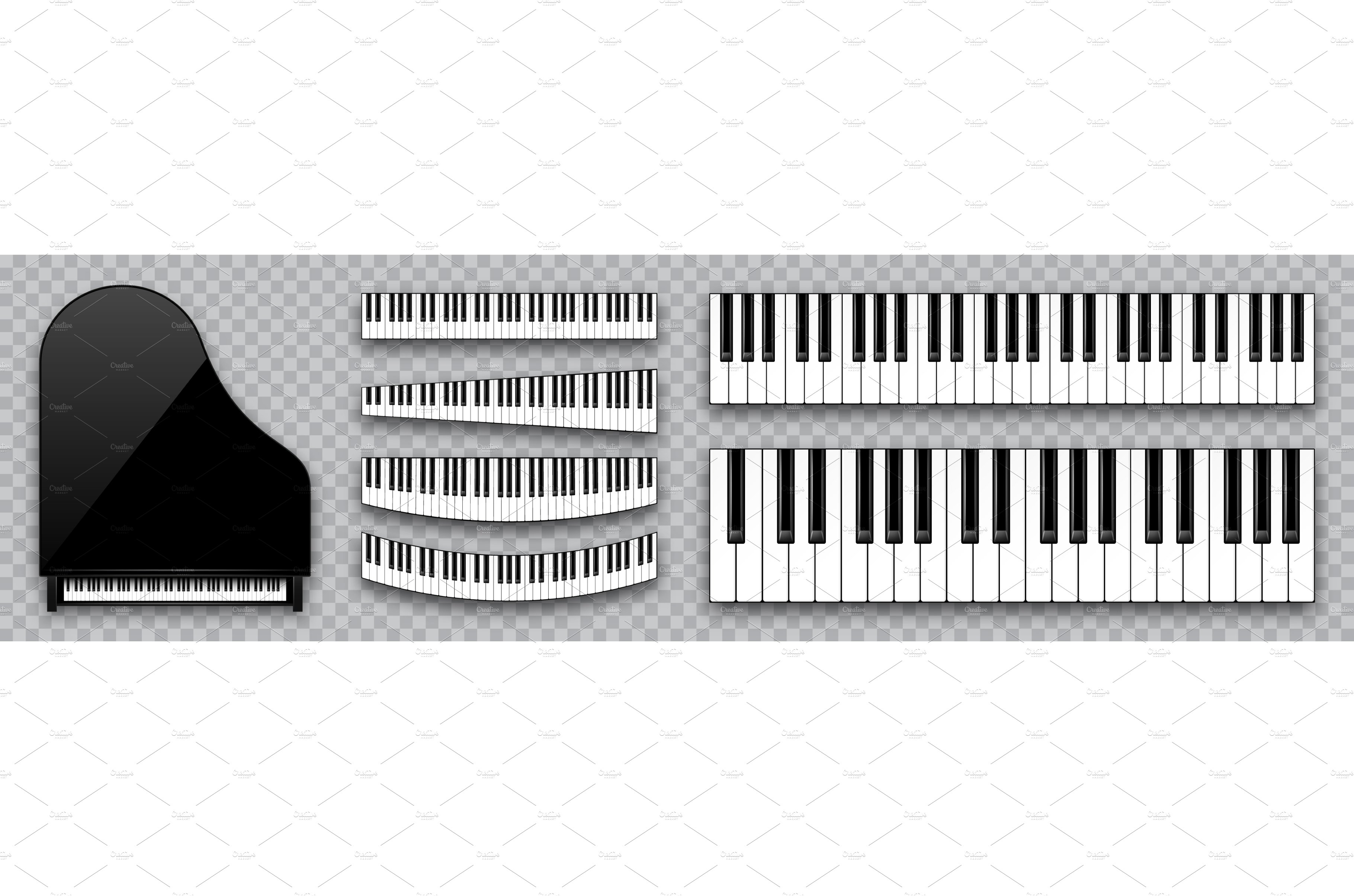 Realistic piano keys collection cover image.