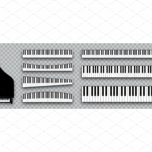 Realistic piano keys collection cover image.