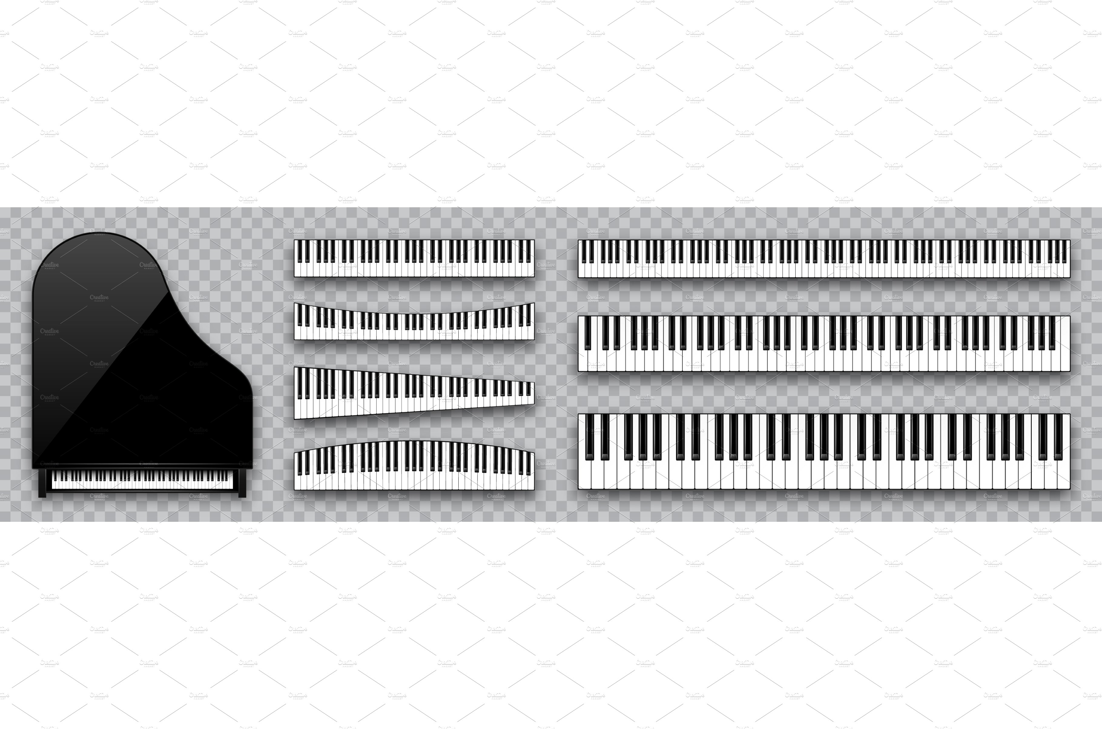 Realistic piano keys collection cover image.