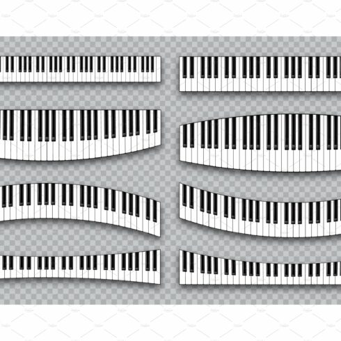 Realistic piano keys collection cover image.