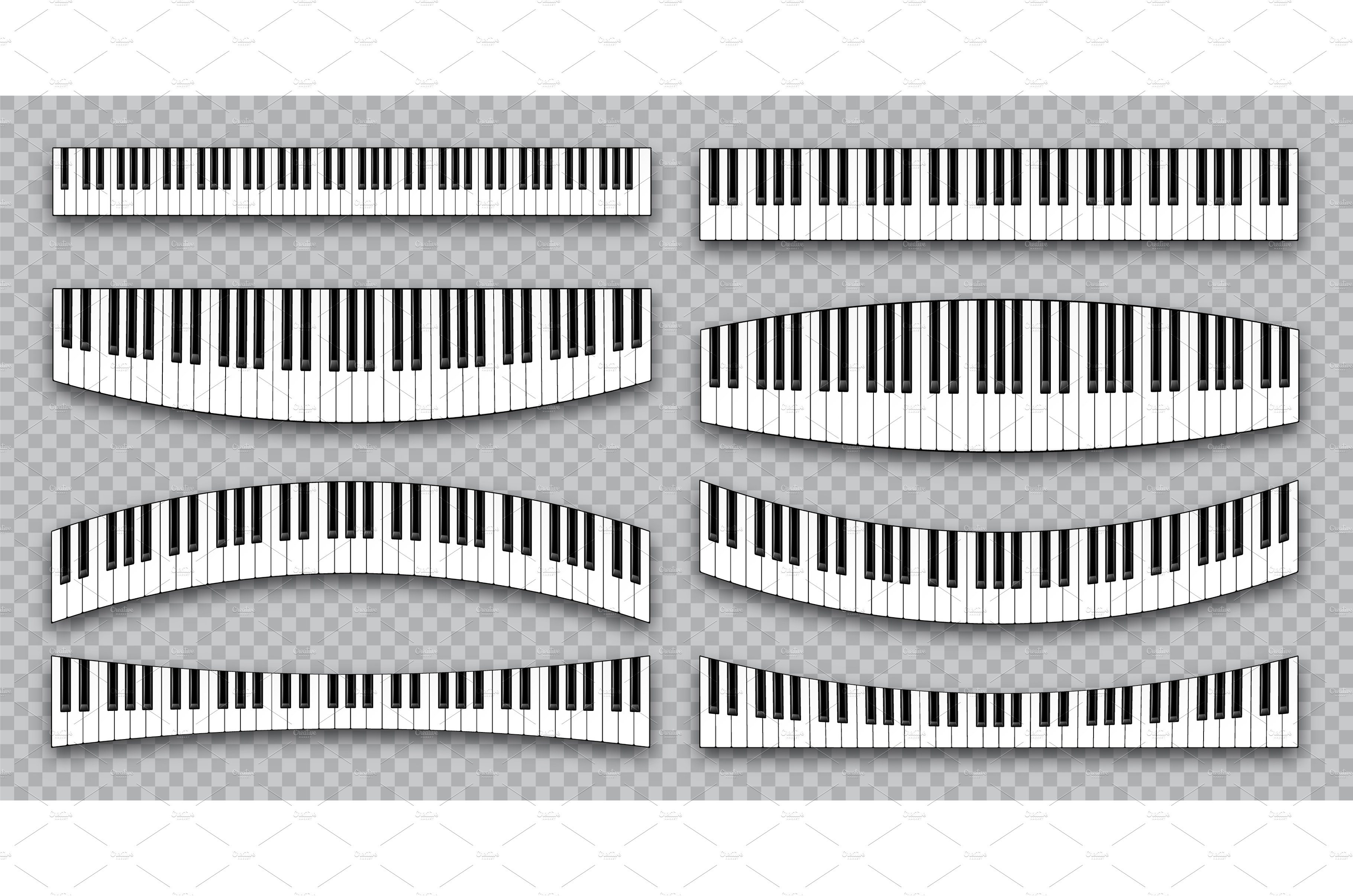 Realistic piano keys collection cover image.