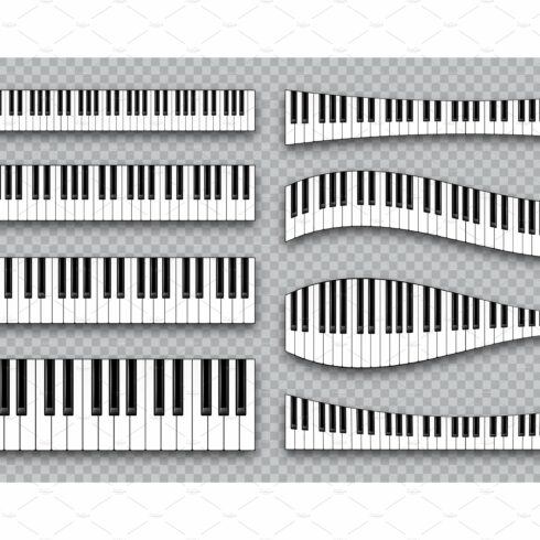 Realistic piano keys collection cover image.