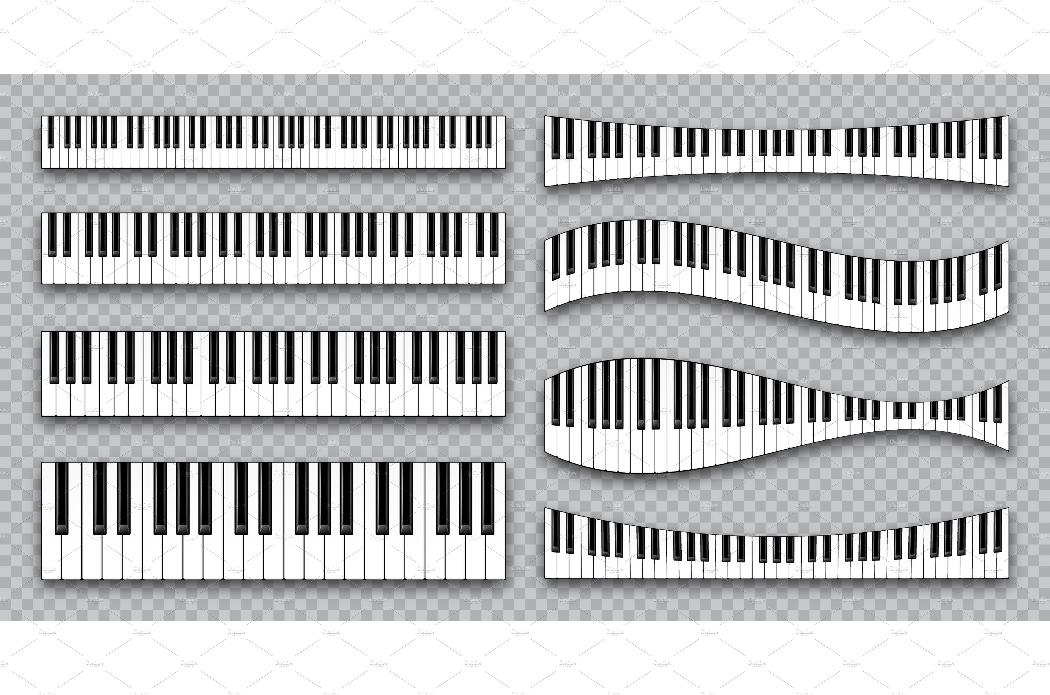 Realistic piano keys collection cover image.