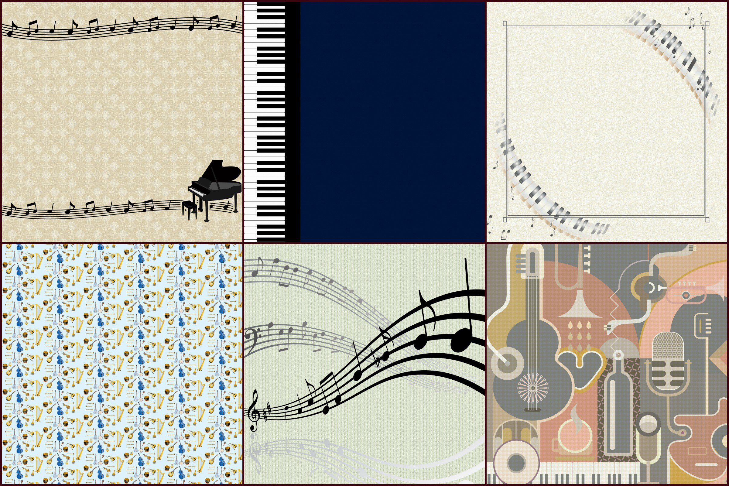 Music Variety Digital Papers preview image.