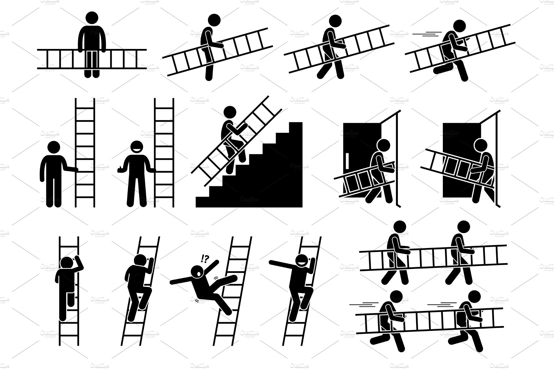 Carrying Climbing Ladder Stick Man cover image.