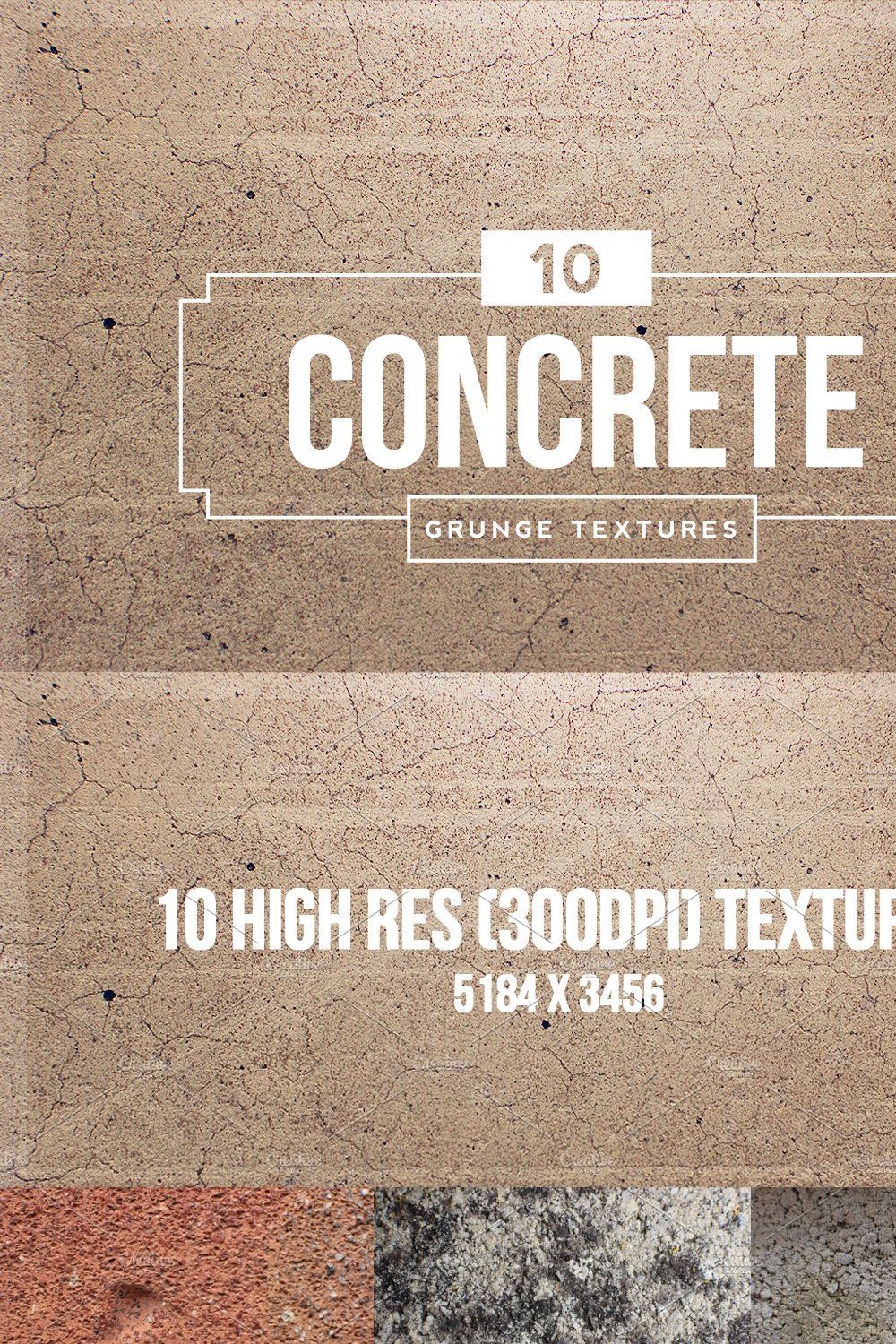 10 Concrete Grunge Textures pinterest preview image.