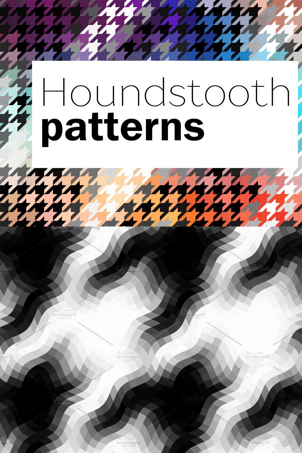 10 seamless hounds-tooth patterns pinterest preview image.