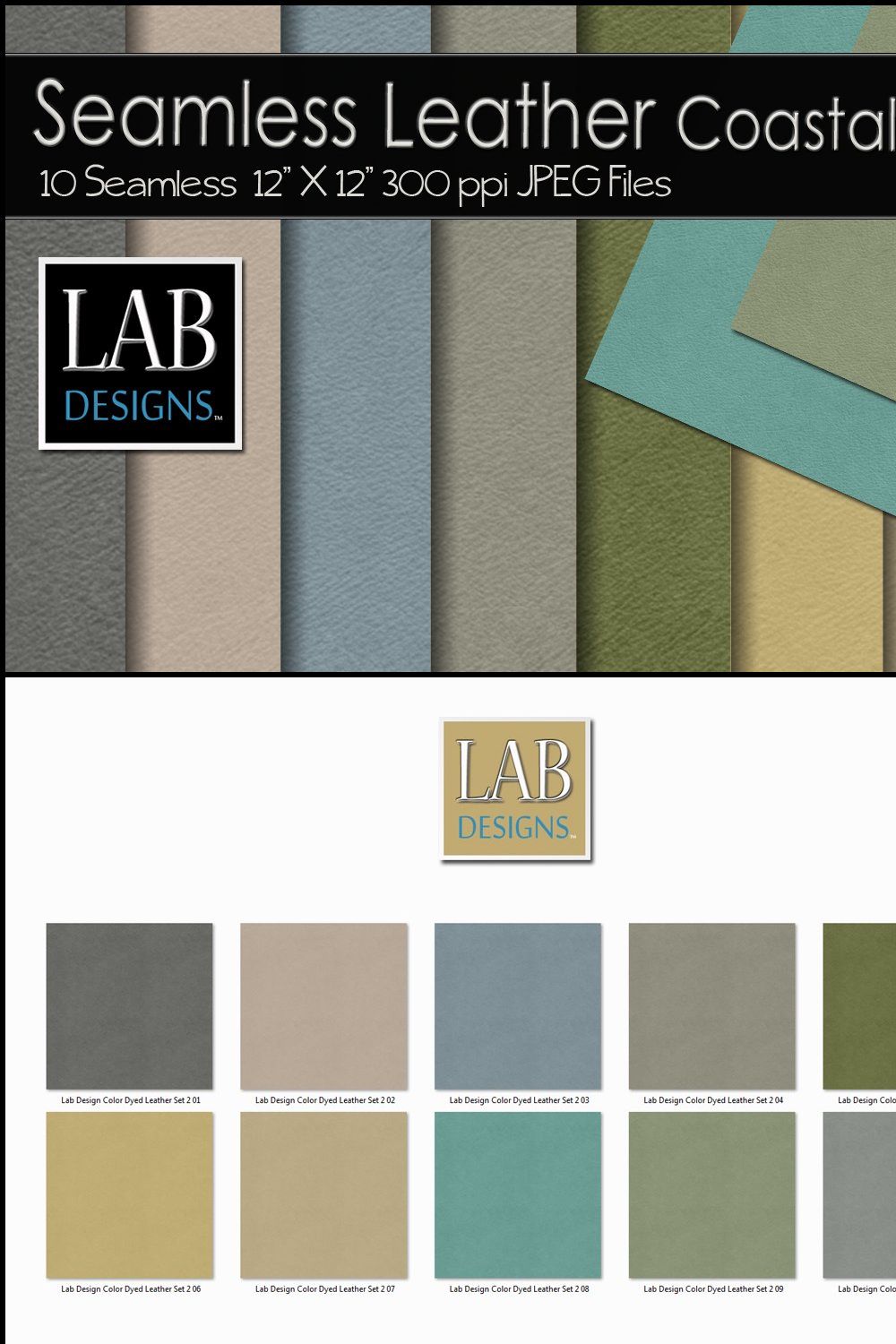 10 Seamless Leathers Coastal Dyes pinterest preview image.