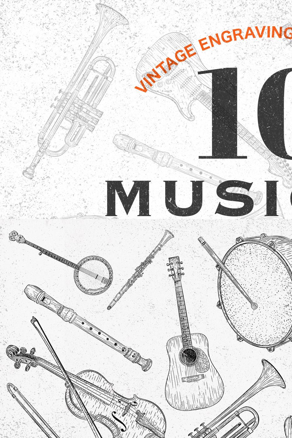 10 Vintage Musical Instruments pinterest preview image.