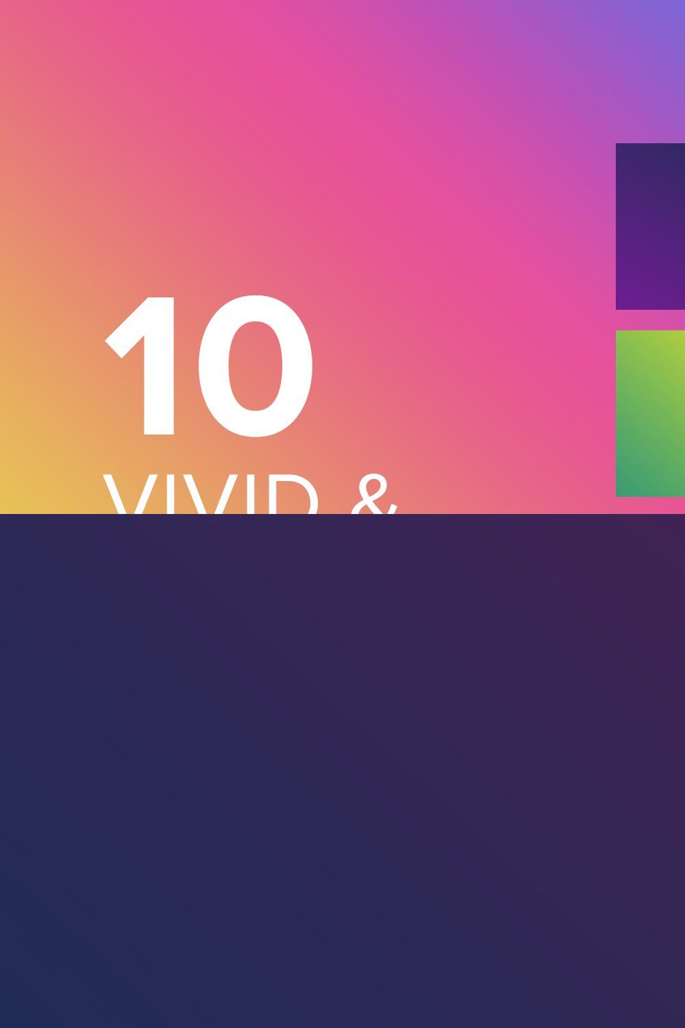 10 Vivid & Colorful Gradients PS pinterest preview image.