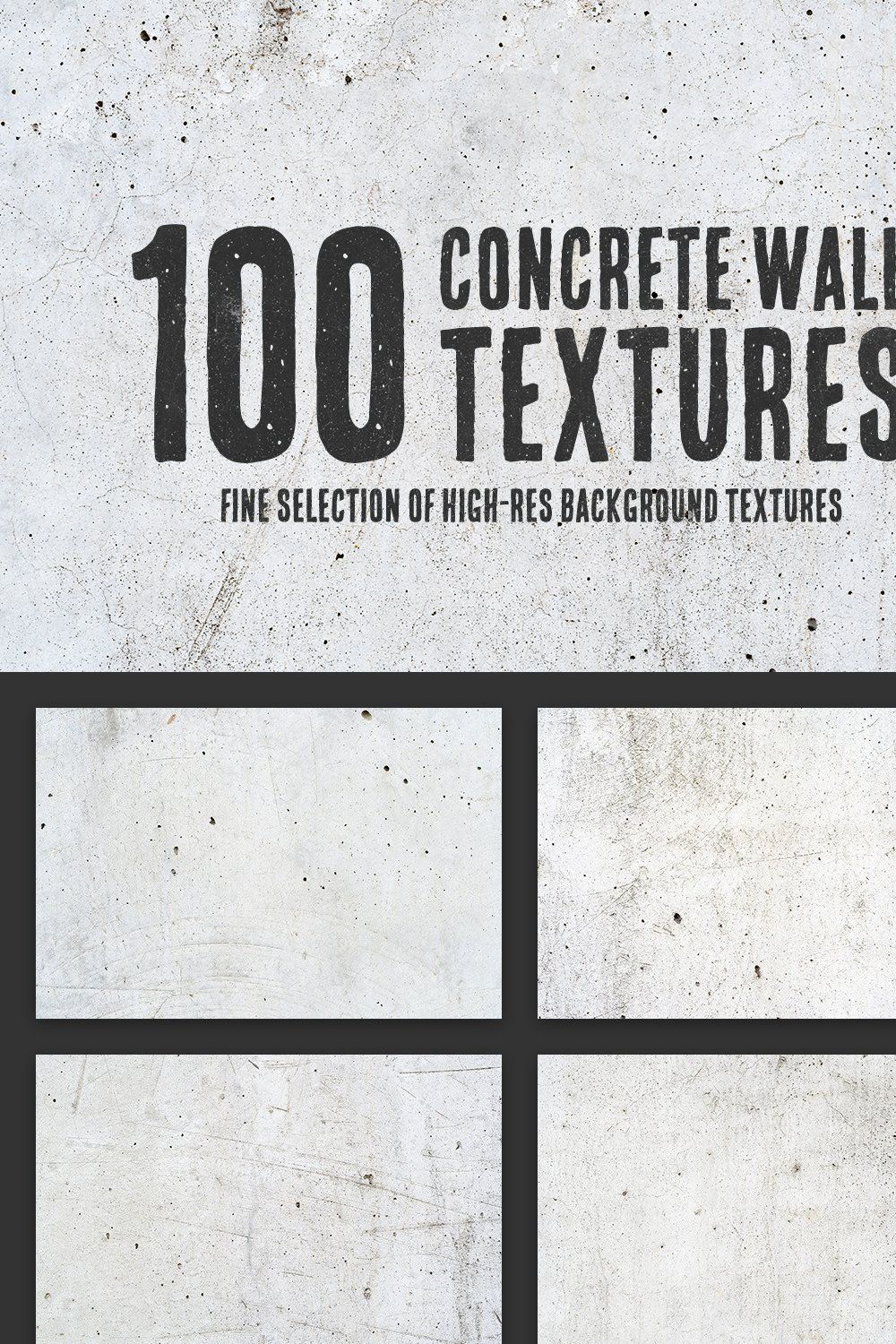 100 Concrete Wall Textures Bundle pinterest preview image.