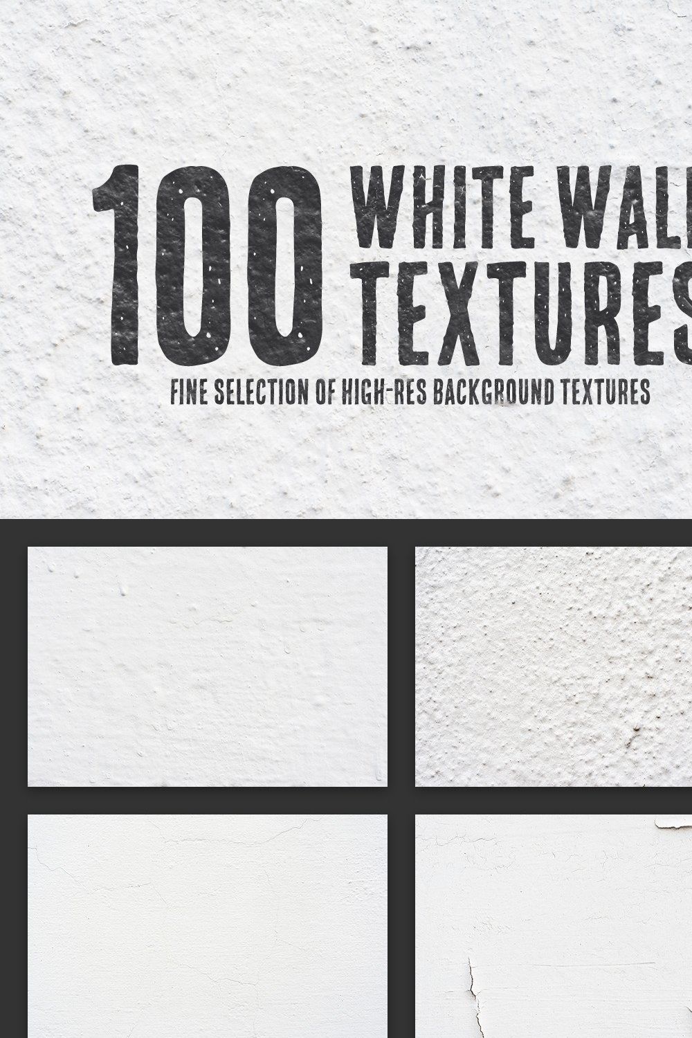 100 White Wall Textures Bundle pinterest preview image.