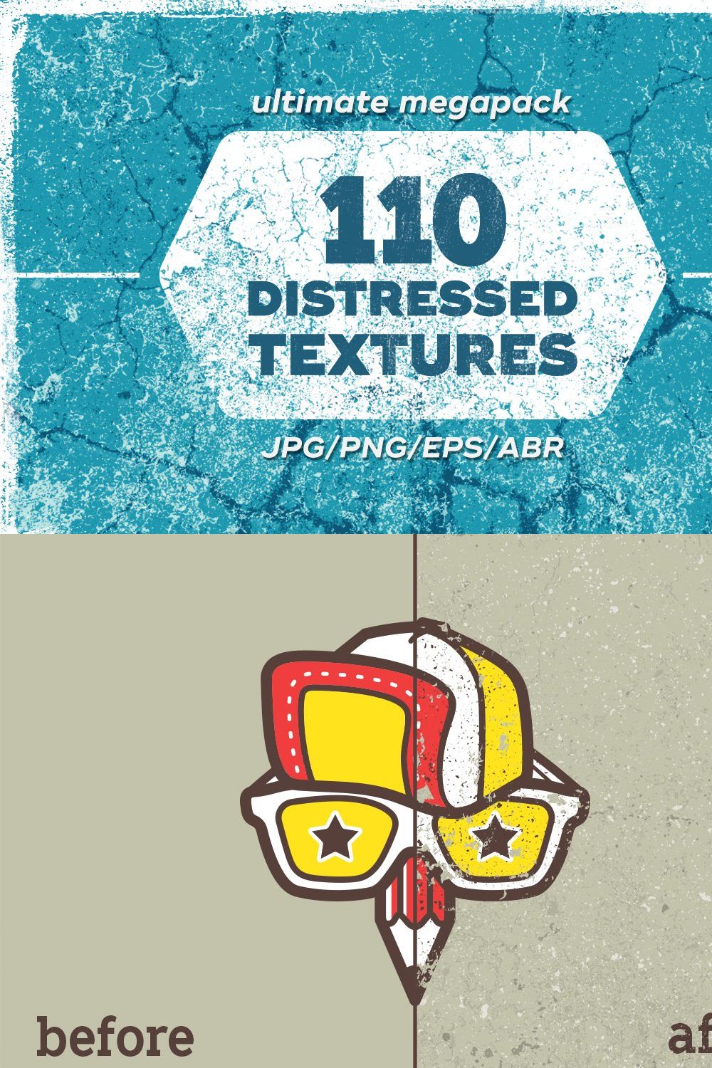 110 Distressed Textures pinterest preview image.