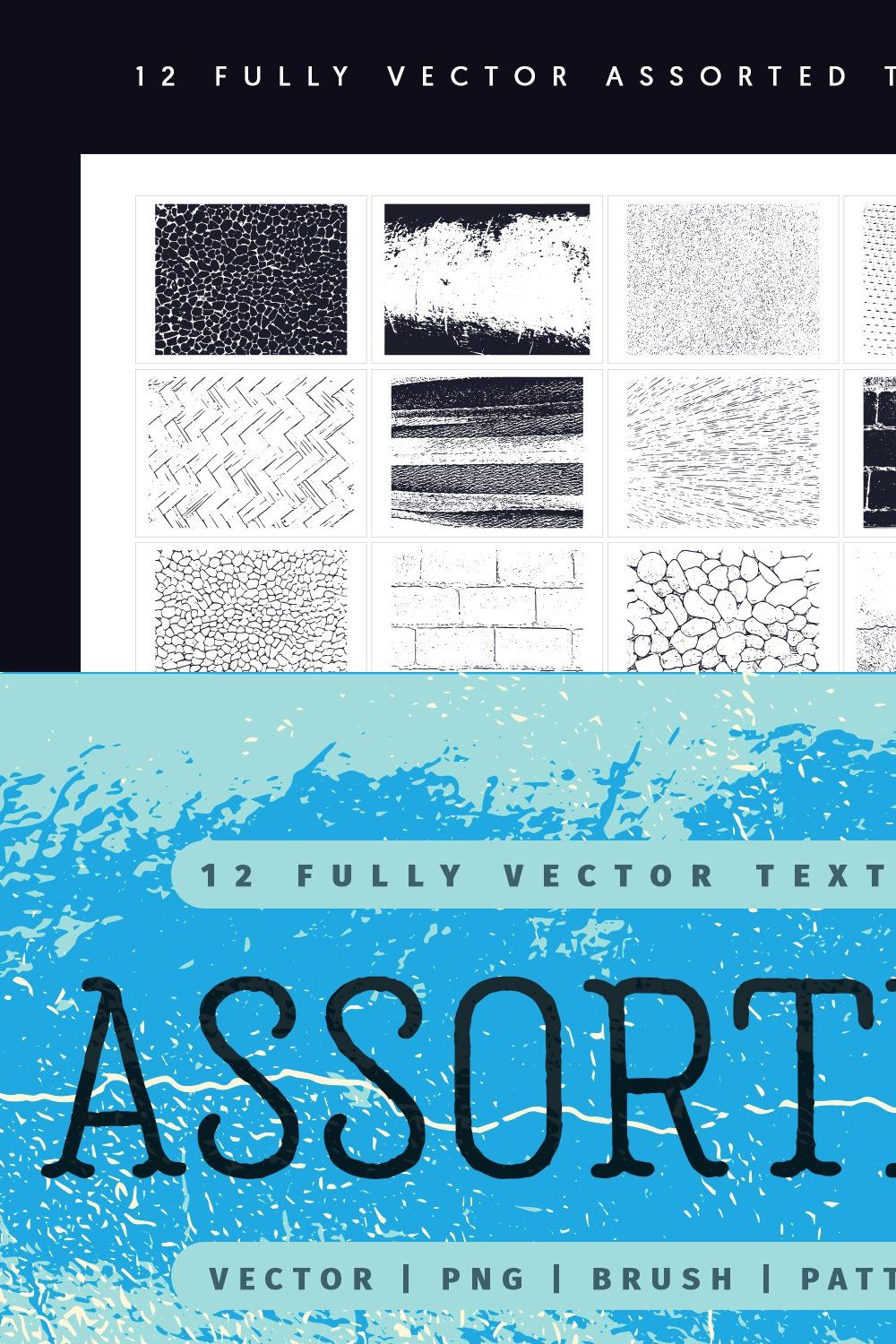 12 Assorted Texture pinterest preview image.