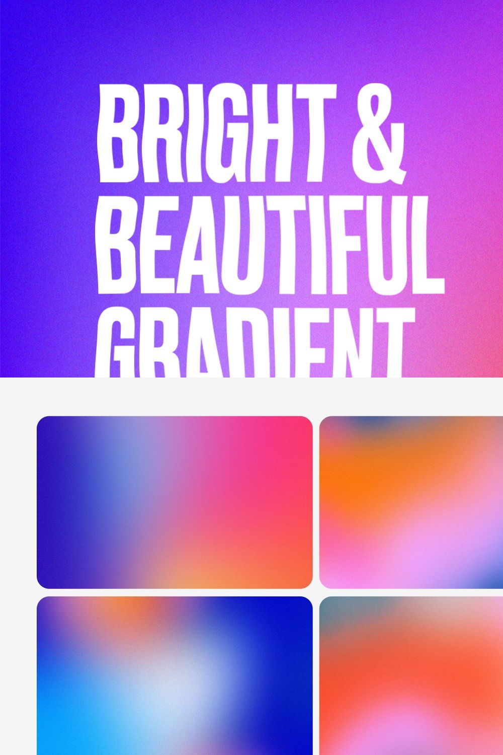 20 Bright & Beautiful Gradients pinterest preview image.