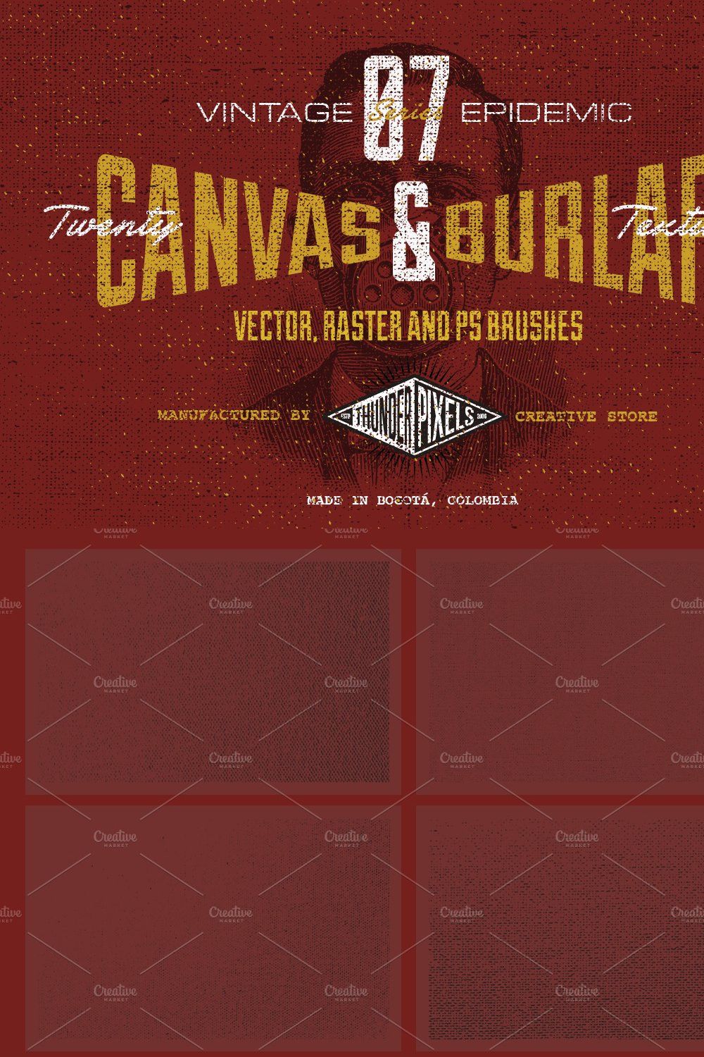 20 Canvas & Burlap Textures - VES07 pinterest preview image.