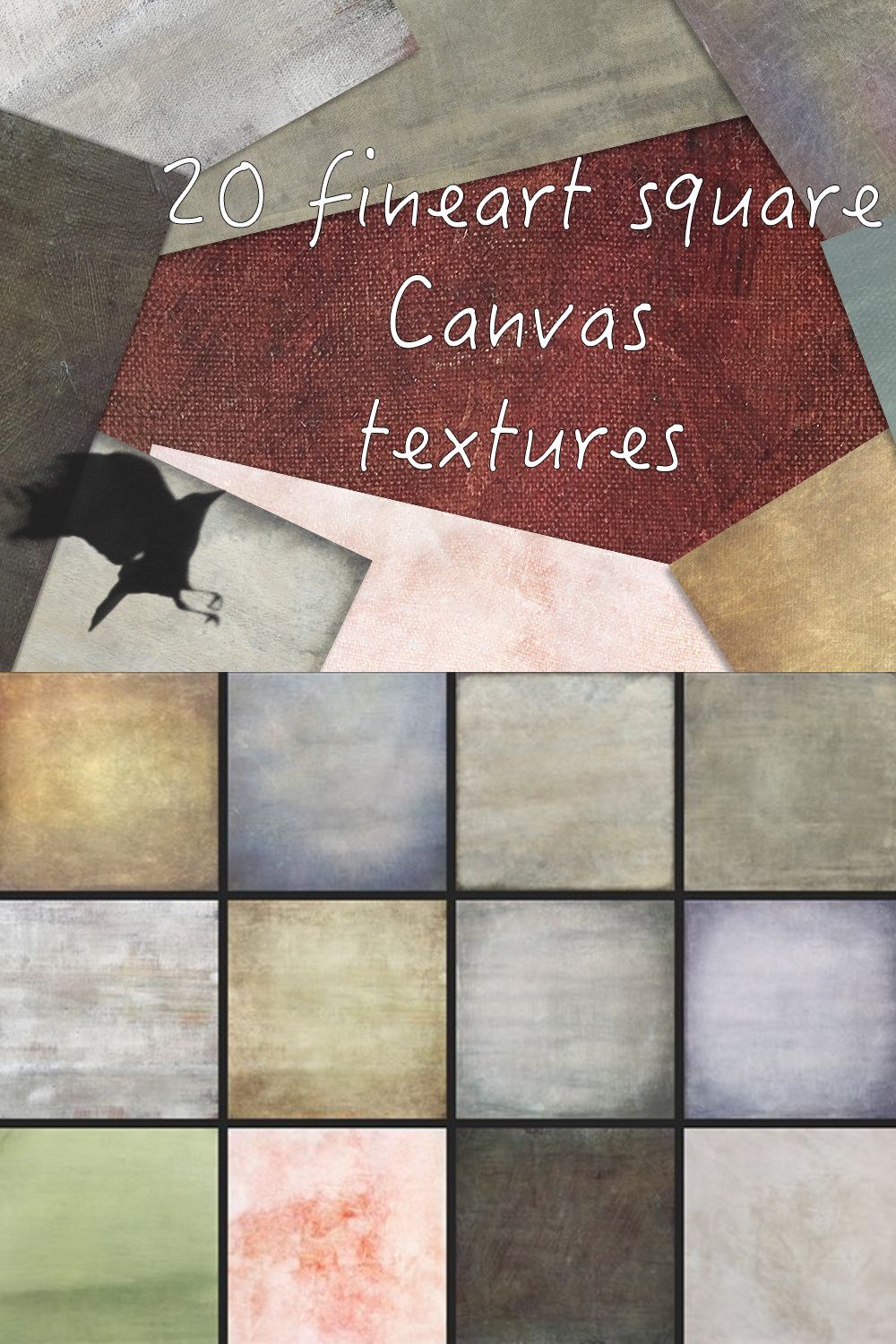 20 fineart Canvas Textures pinterest preview image.
