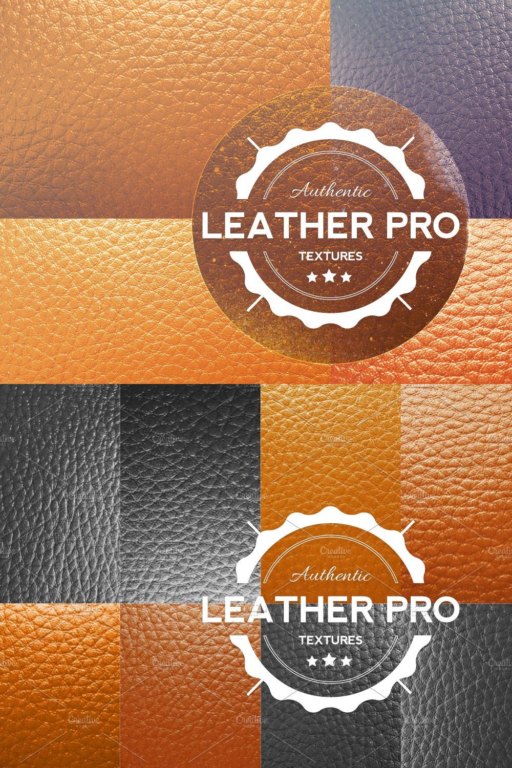 20 Leather Pro Textures pinterest preview image.